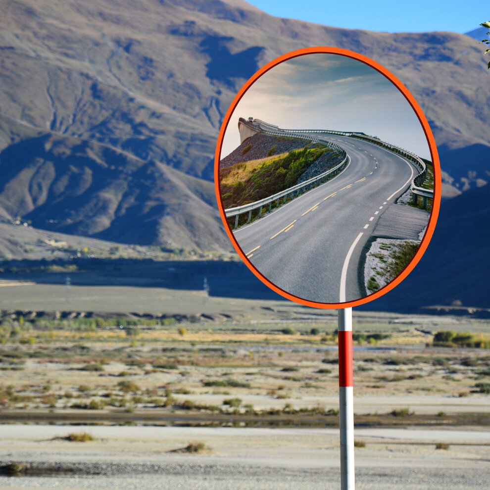 (45CM) Convex Road Safety Mirror Traffic Safety Mirror,130 Degree Wide Angle Blind Spot Mirror for wall
