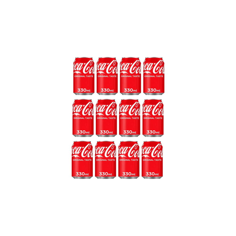 Coca-Cola Original Taste Sparkling Soft Drink, 330 ml - Pack of 12