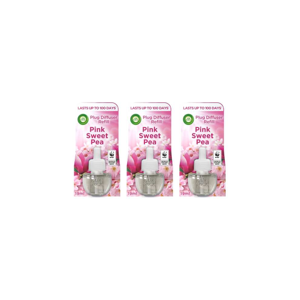 Air Wick Airwick Air Freshener Electrical Plug Refill Sweet Pea 19Ml - Pack Of 3 Pink