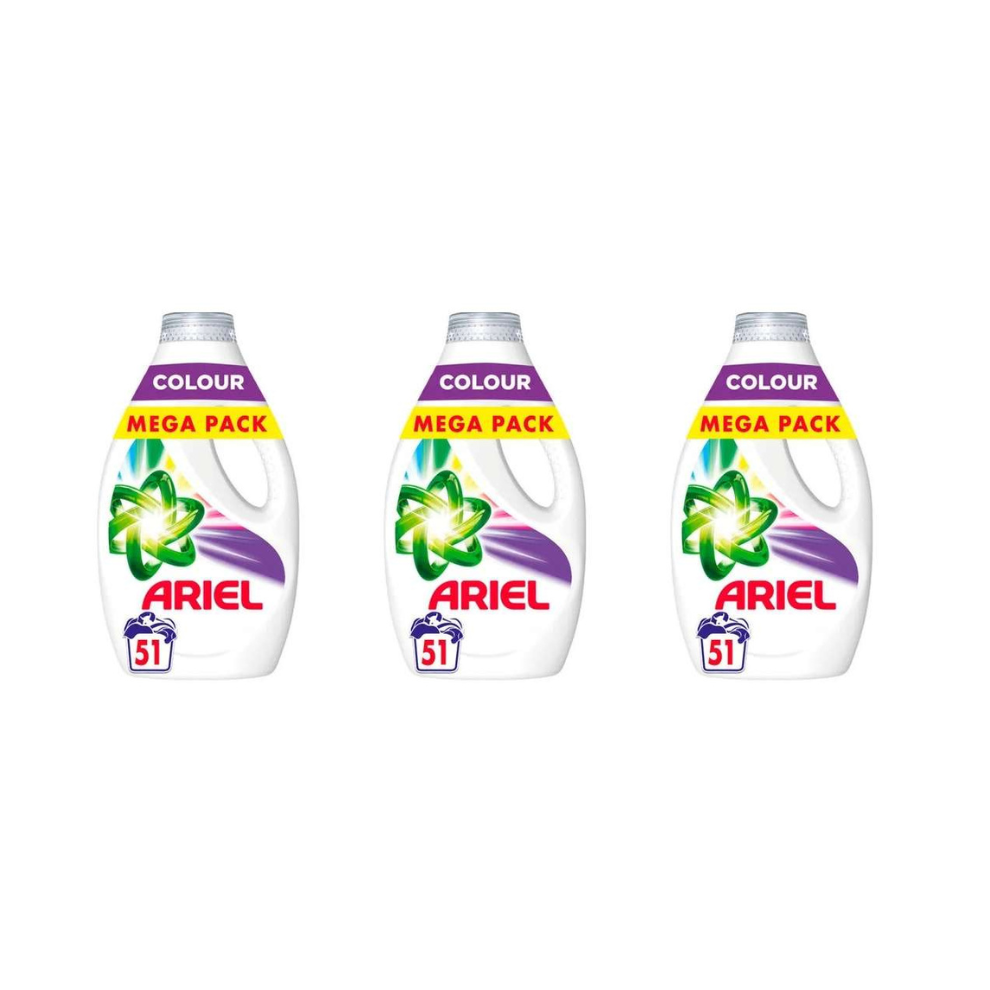 Ariel Colour Laundry Liquid Detergent 51 Washes 1.78L - Pack of 3