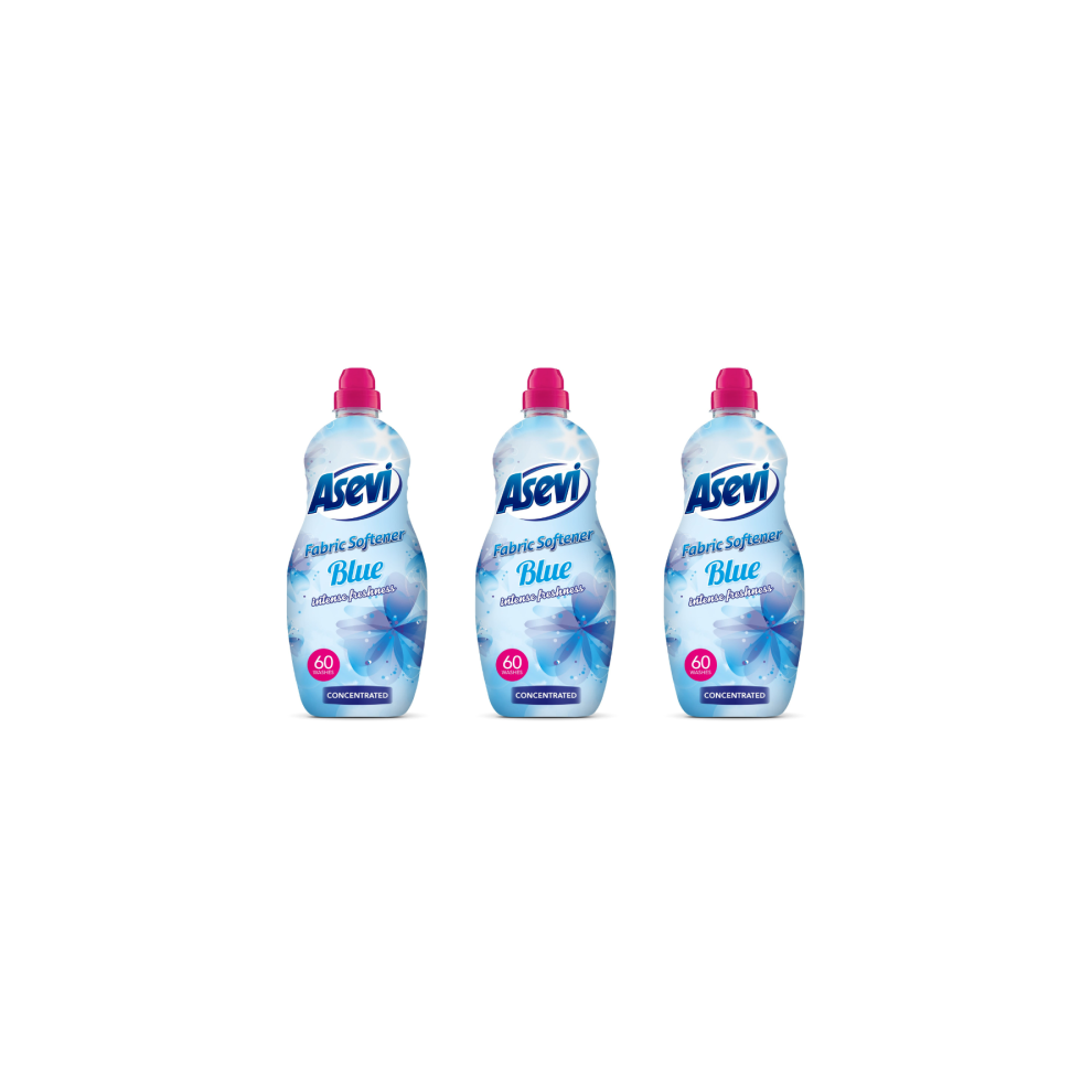 Asevi Fabric Softener Blue Intense freshness 1380ML, 60 washes - Pack of 3