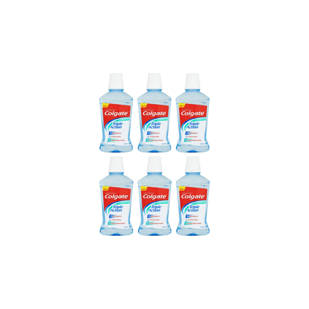 Colgate Triple Action Mild Mint Mouthwash 500ml - Pack of 6