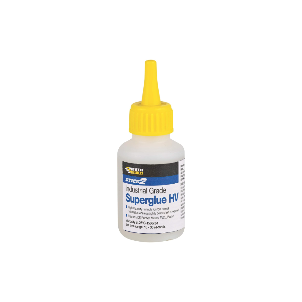 Everbuild Stick2 Superglue High Viscosity  Industrial Grade High Strength Clear 50g   484655