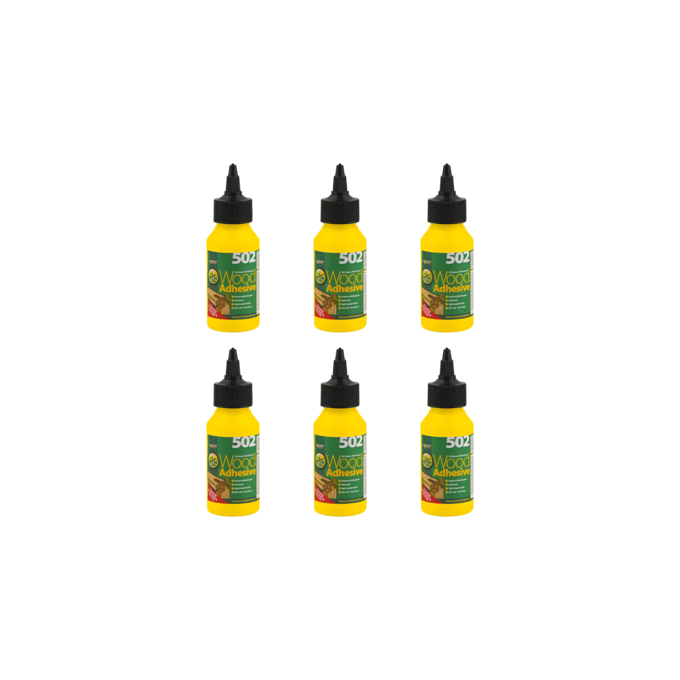 Everbuild 502 All Purpose Weatherproof Wood Adhesive, 75 ml - Pack of 6