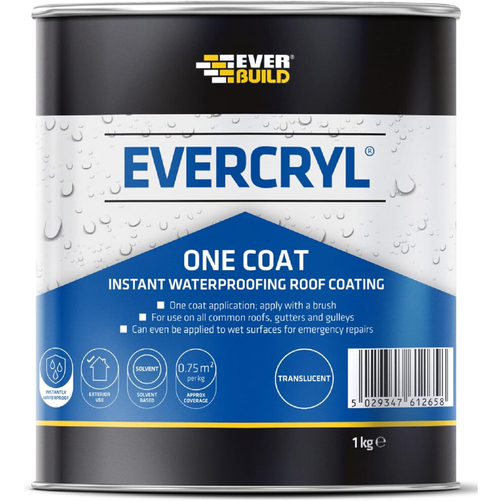 Everbuild Evercryl One Coat Instant Waterproofing Clear 1kg   484621