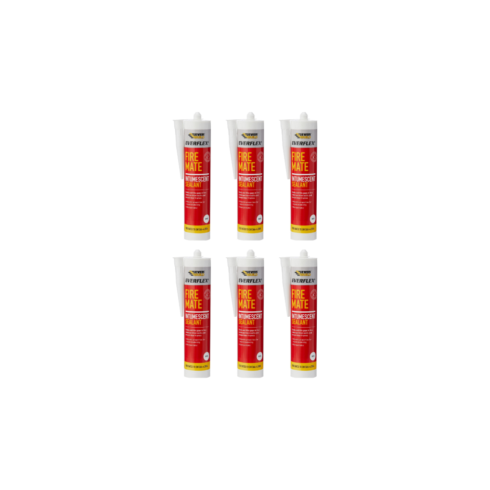 Everbuild Everflex Fire Mate Intumescent Sealant White 295ml    486028 - Pack of 6