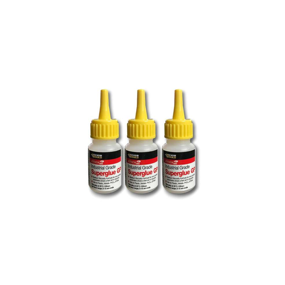 Everbuild Industrial Superglue General Purpose 20g   484651 - Pack of 3