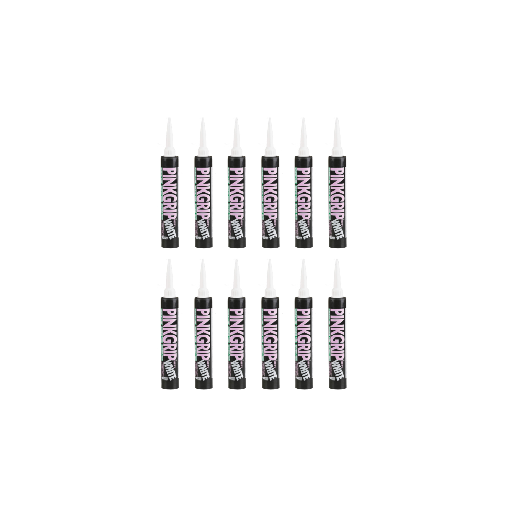Everbuild Pinkgrip Solvent Free Grab Adhesive White 380 ml    486024 - Pack of 12