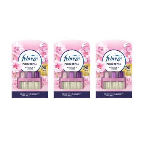 Febreze  Air Freshener 3volution Plug Refill Blossom & Breeze - Pack of 3