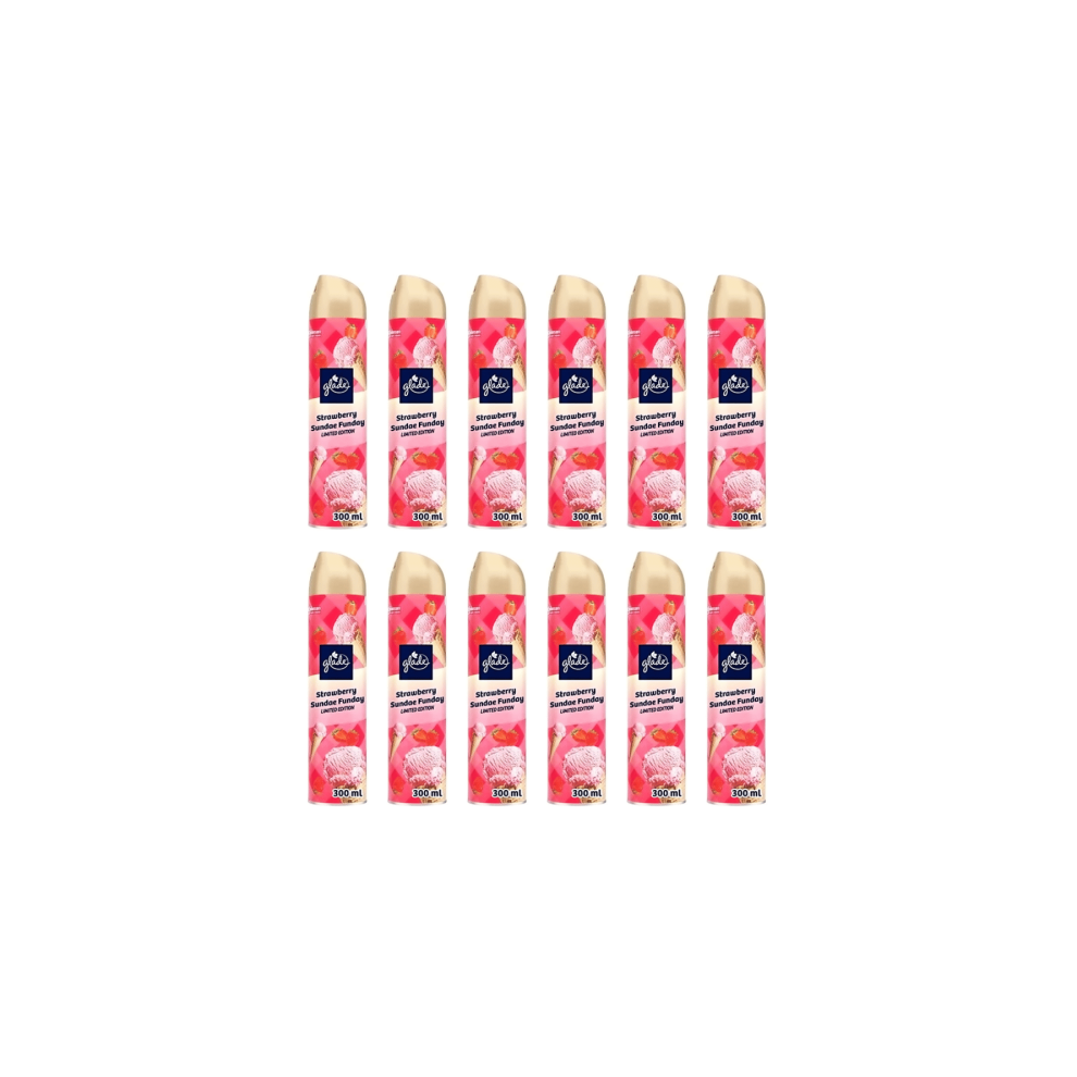 Glade Aerosol Air Freshener Strawberry Sundae Funday 300ML - Pack of 12