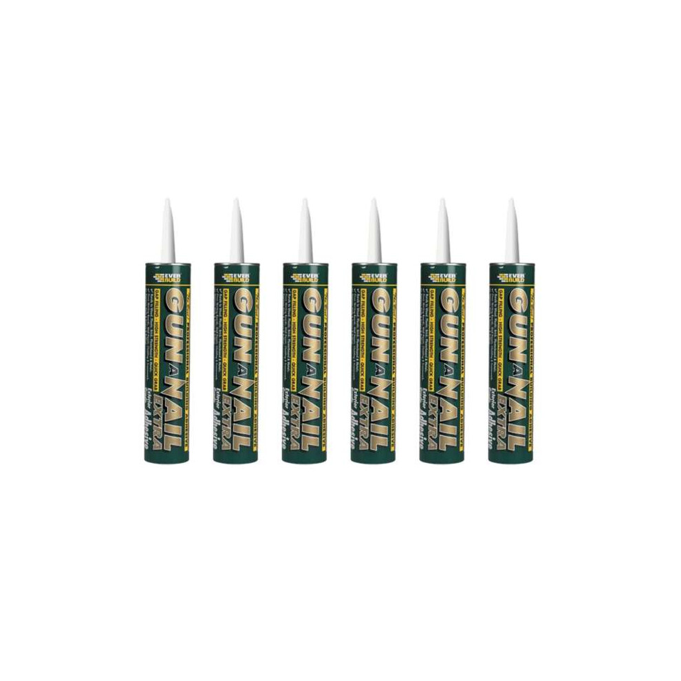 Everbuild Gun A Nail Extra Adhesive, 380ml - Pack of 6