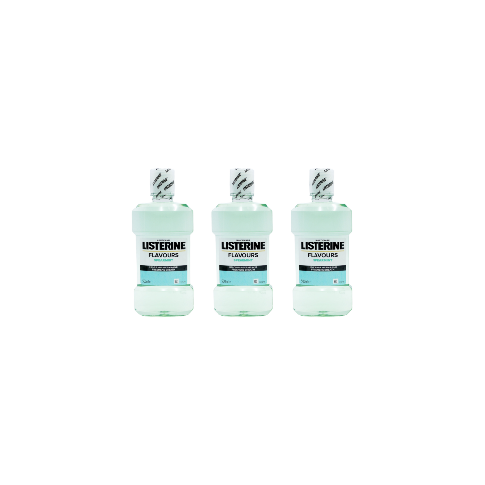 Listerine - Listerine Spearmint Mouthwash - 500ml - Pack of 3