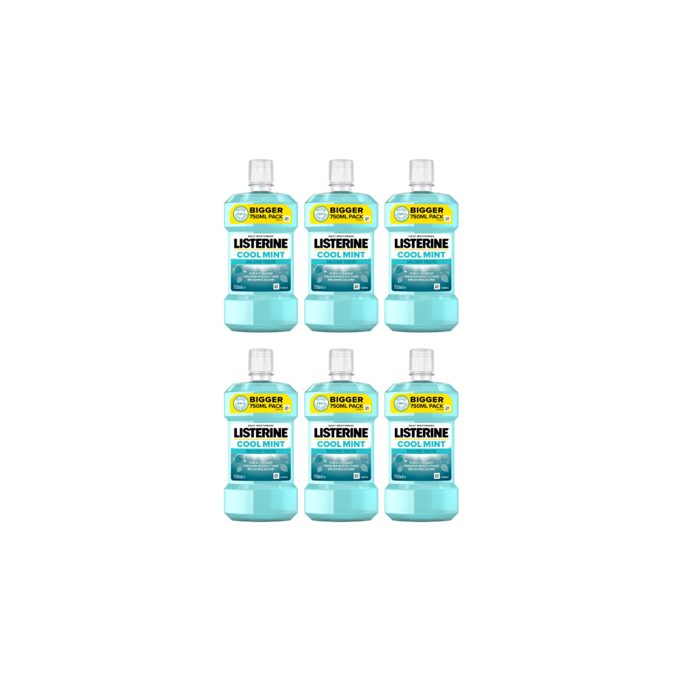 Listerine Mouthwash Cool Mint 750 ml - Pack of 6