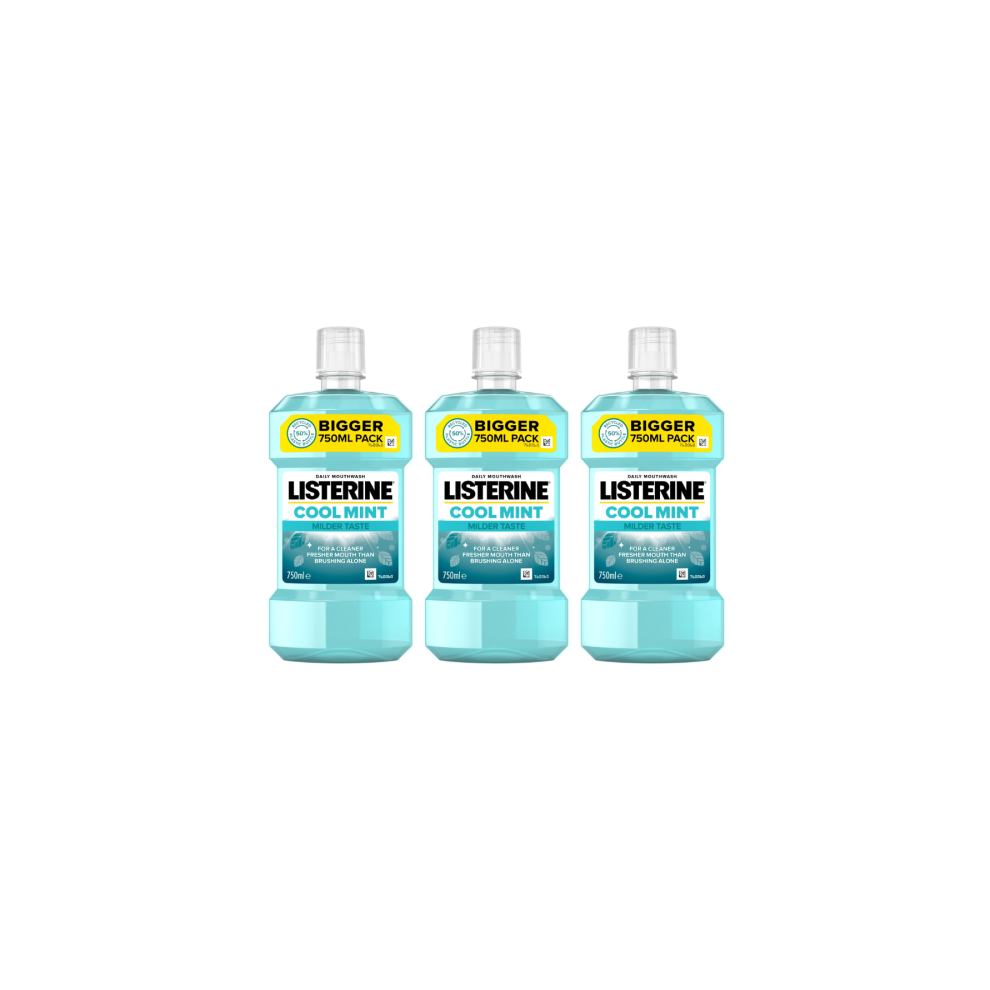 Listerine Mouthwash Cool Mint 750 ml - Pack of 3