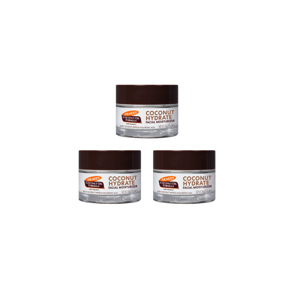 PALMER'S Coconut Oil Formula Hydrate Facial Moisturiser 50g - Pack of 3