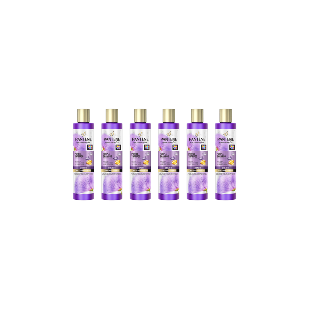 Pantene Pro-v Miracles Purple Shampoo Anti- Brassiness 225ml - Pack of 6