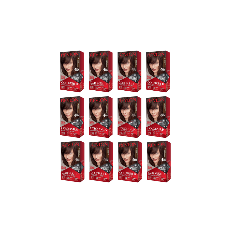 Revlon Colorsilk  Hair Colour Dark Mahogany Brown 32 - Pack of 12