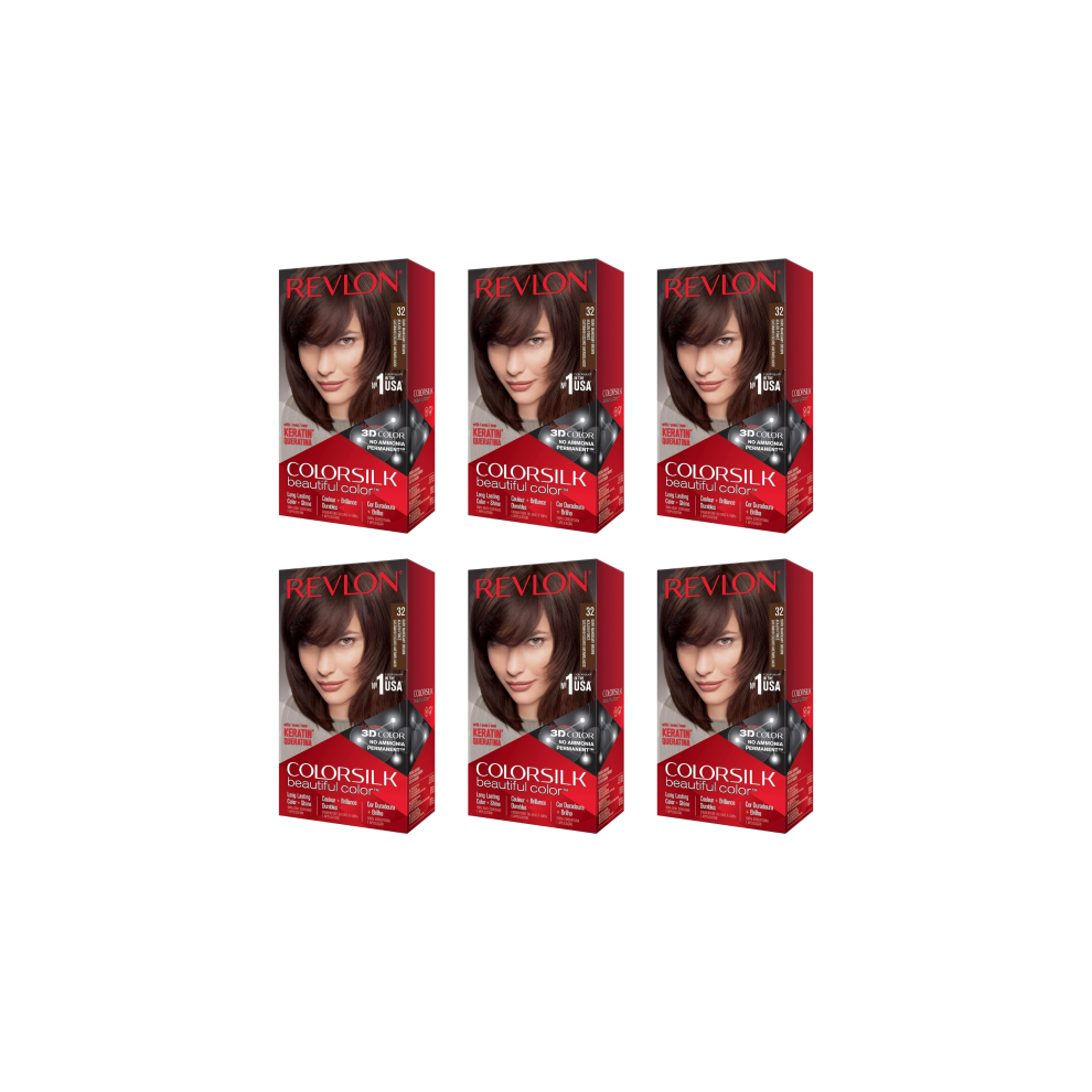 Revlon Colorsilk  Hair Colour Dark Mahogany Brown 32 - Pack of 6