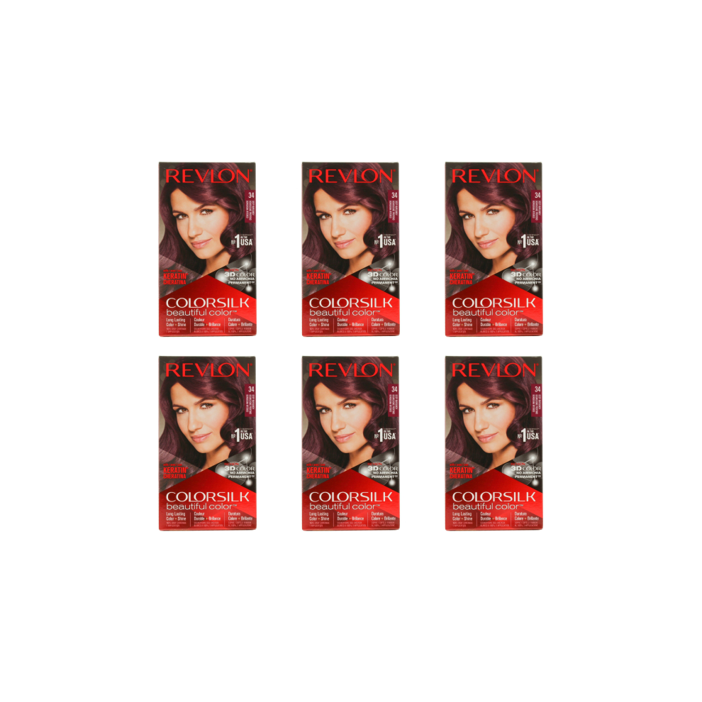 Revlon Colorsilk Beautiful Color 34 Deep Burgundy - Pack Of 6