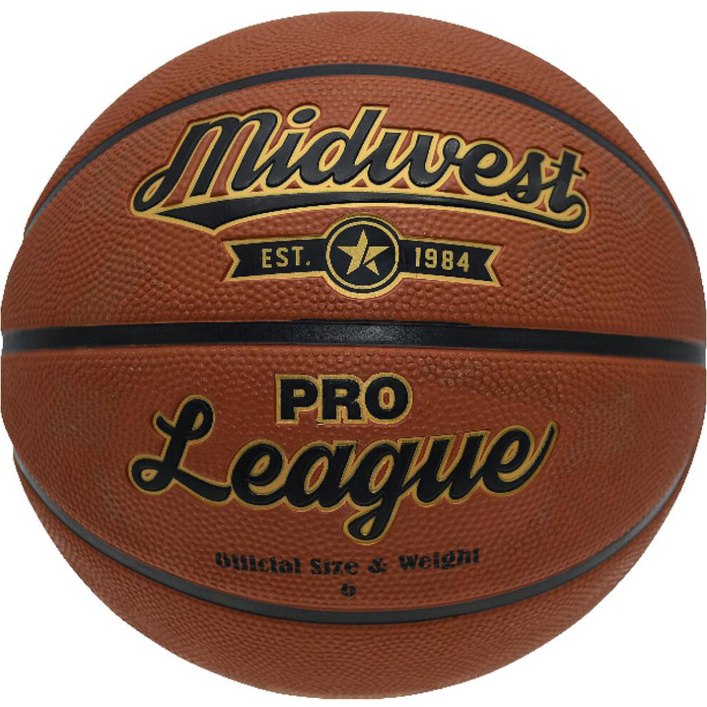 Size 5 Pro League Basketball Ball - Rubber High Grip Cover Deep Channel 8 Panel