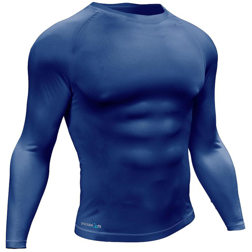 M - NAVY Junior Long Sleeve Baselayer Compression Shirt - Unisex Training Top