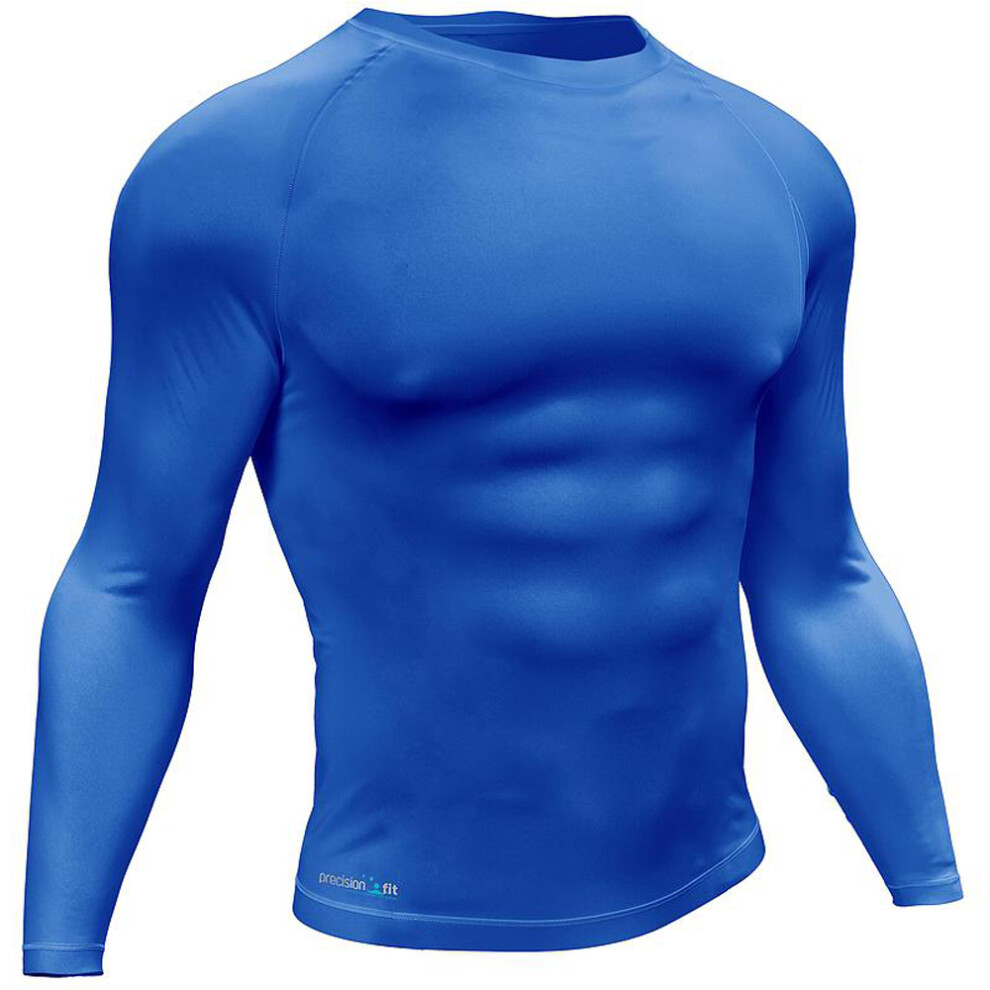 XS - BLUE Adult Long Sleeve Baselayer Compression Shirt Unisex Training Gym Top