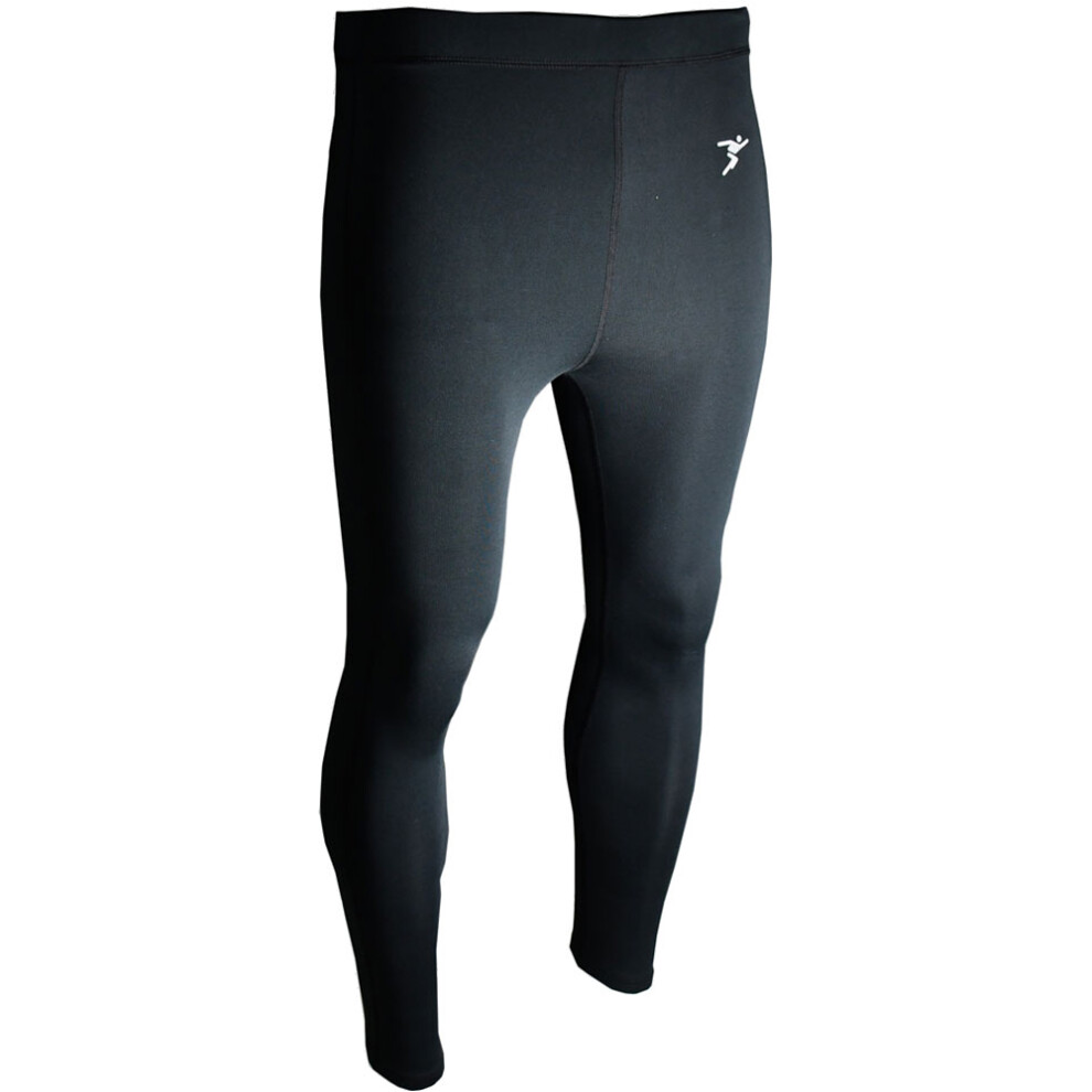 L - BLACK Junior Sports Baselayer Compression Leggins Bottoms - Unisex Training