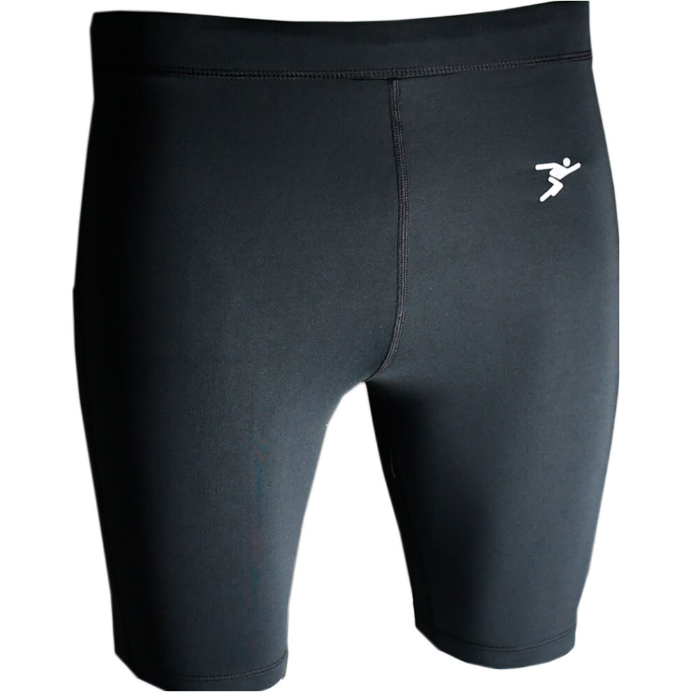 M - BLACK Junior Sports Baselayer Compression Shorts Bottoms - Unisex Training