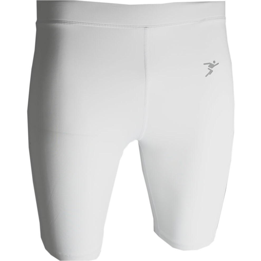 XS - WHITE Adult Sports Baselayer Compression Shorts Bottoms - Unisex Training