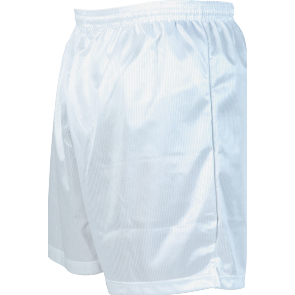 XS - WHITE Junior Sports Micro Stripe Training Shorts Bottoms - Unisex Football