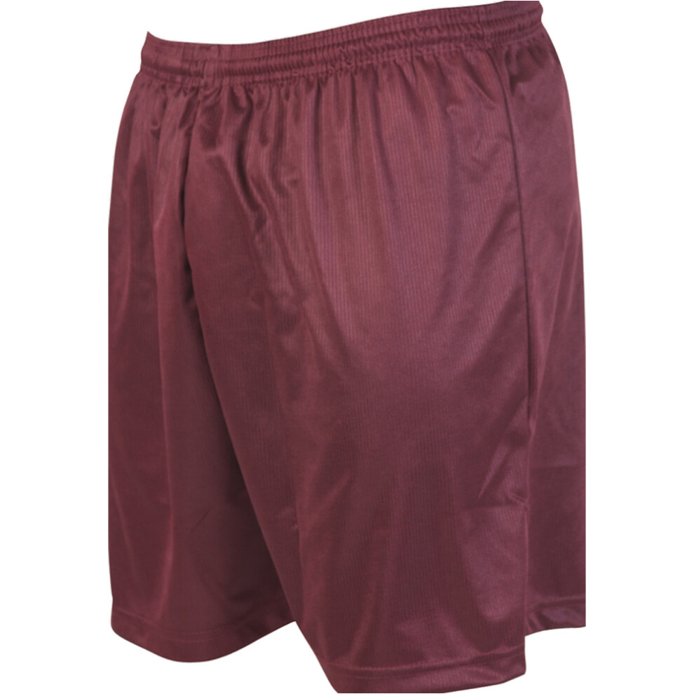 XS - MAROON Junior Sports Micro Stripe Training Shorts Bottoms - Unisex Football