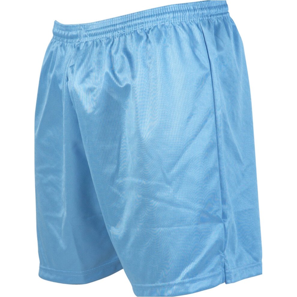 S - SKY BLUE Junior Sports Micro Stripe Training Shorts Bottoms - Gym Football