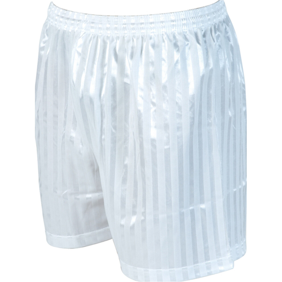 S - WHITE Junior Sports Continental Stripe Training Shorts Bottoms - Football