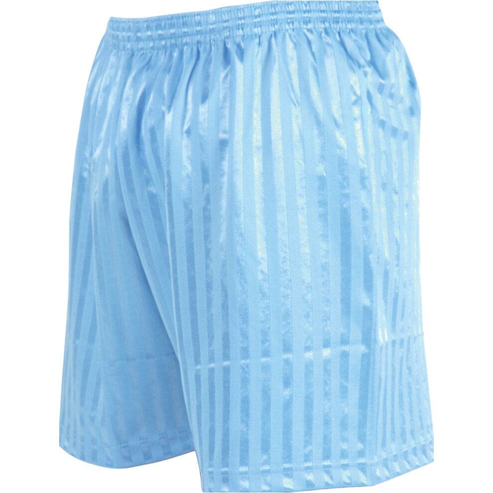 S - SKY BLUE Junior Sports Continental Stripe Training Shorts Bottoms - Football