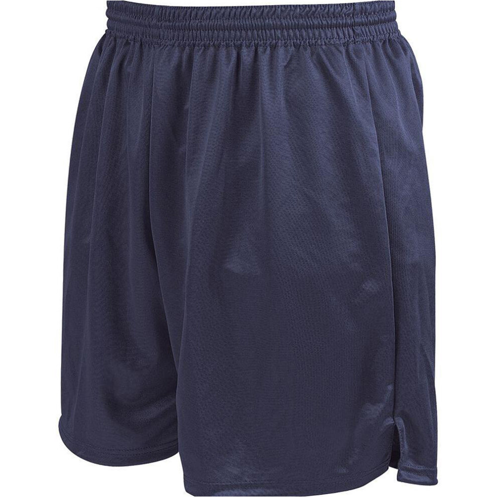 XS - NAVY Junior Soft Touch Elasticated Training Shorts Bottoms - Football Gym