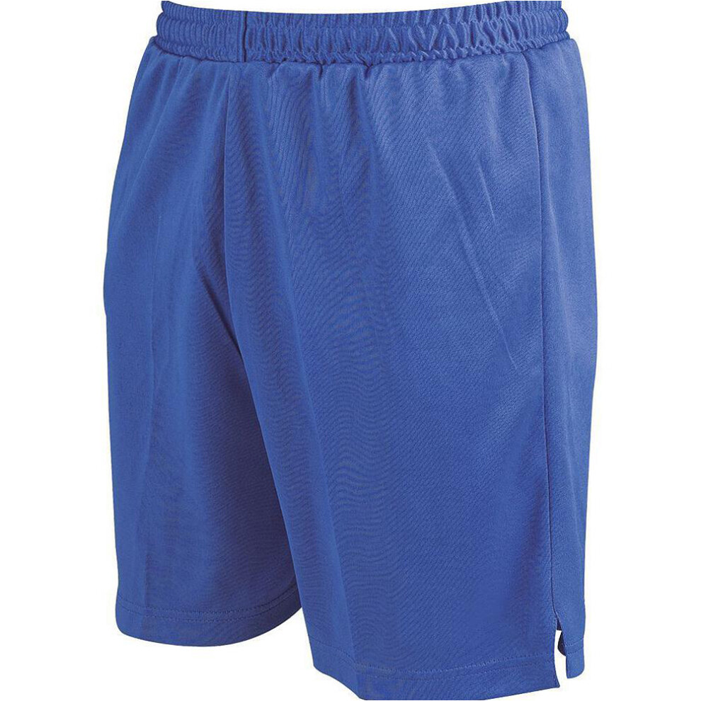 S - ROYAL BLUE Junior Soft Touch Elasticated Training Shorts Bottoms - Football