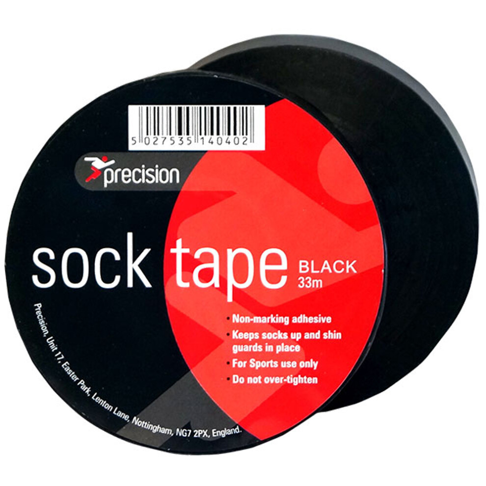 10 PACK - 19mm x 33m BLACK Sock Tape - Football Shin Guard Pads Holder Tape