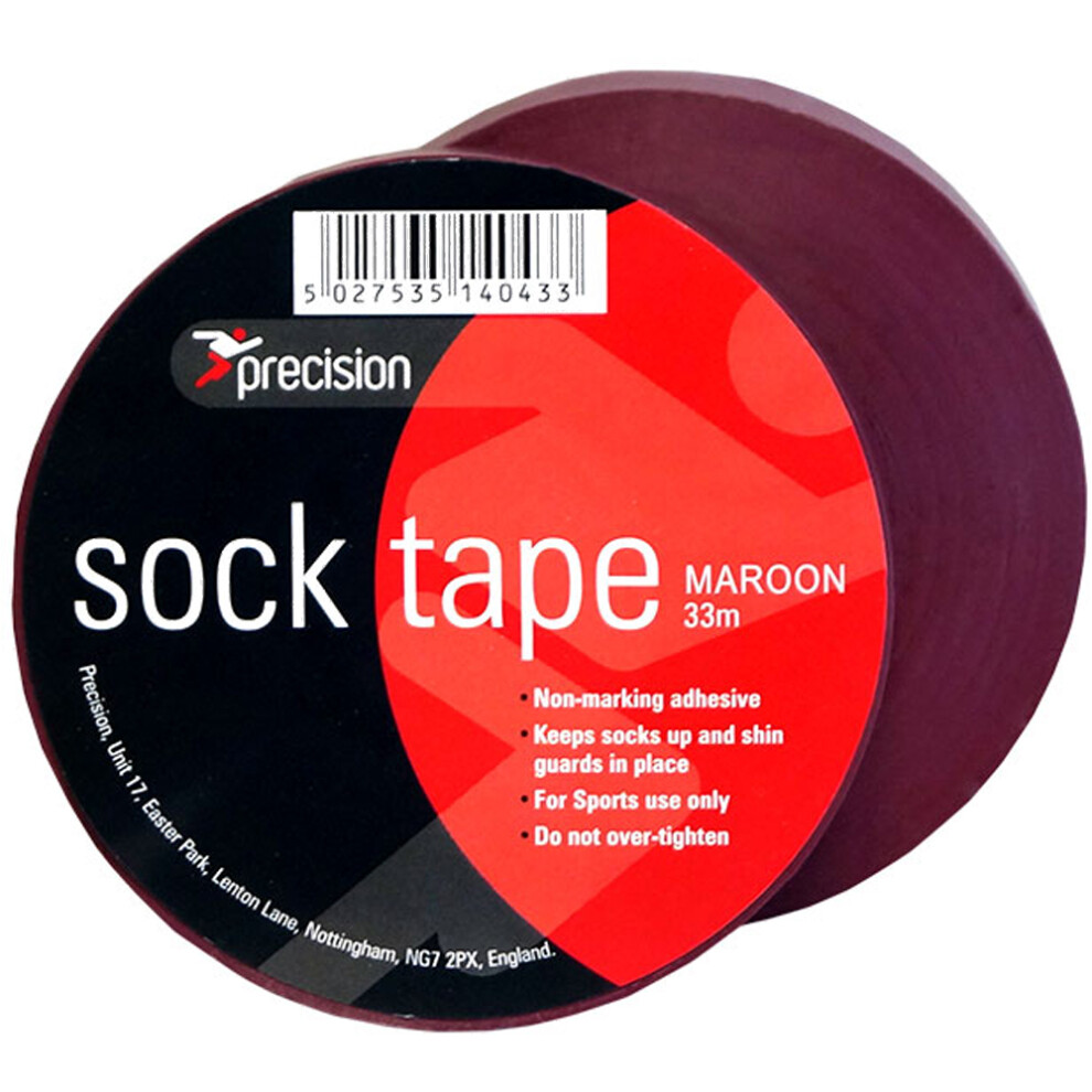 10 PACK - 19mm x 33m MAROON Sock Tape - Football Shin Guard Pads Holder Tape