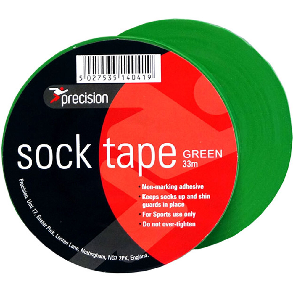 10 PACK - 19mm x 33m GREEN Sock Tape - Football Shin Guard Pads Holder Tape