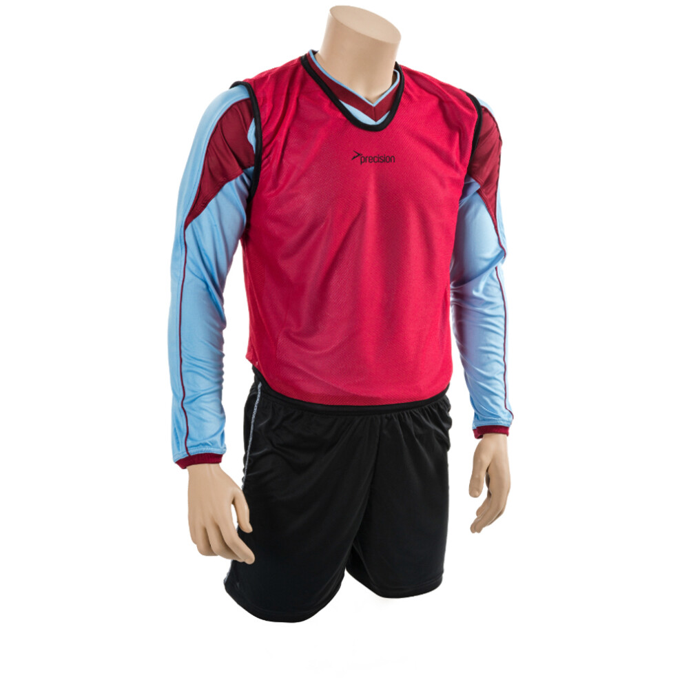 10-14 Years Youth Lightweight Sports Training Bib - RED - Plain Football Vest