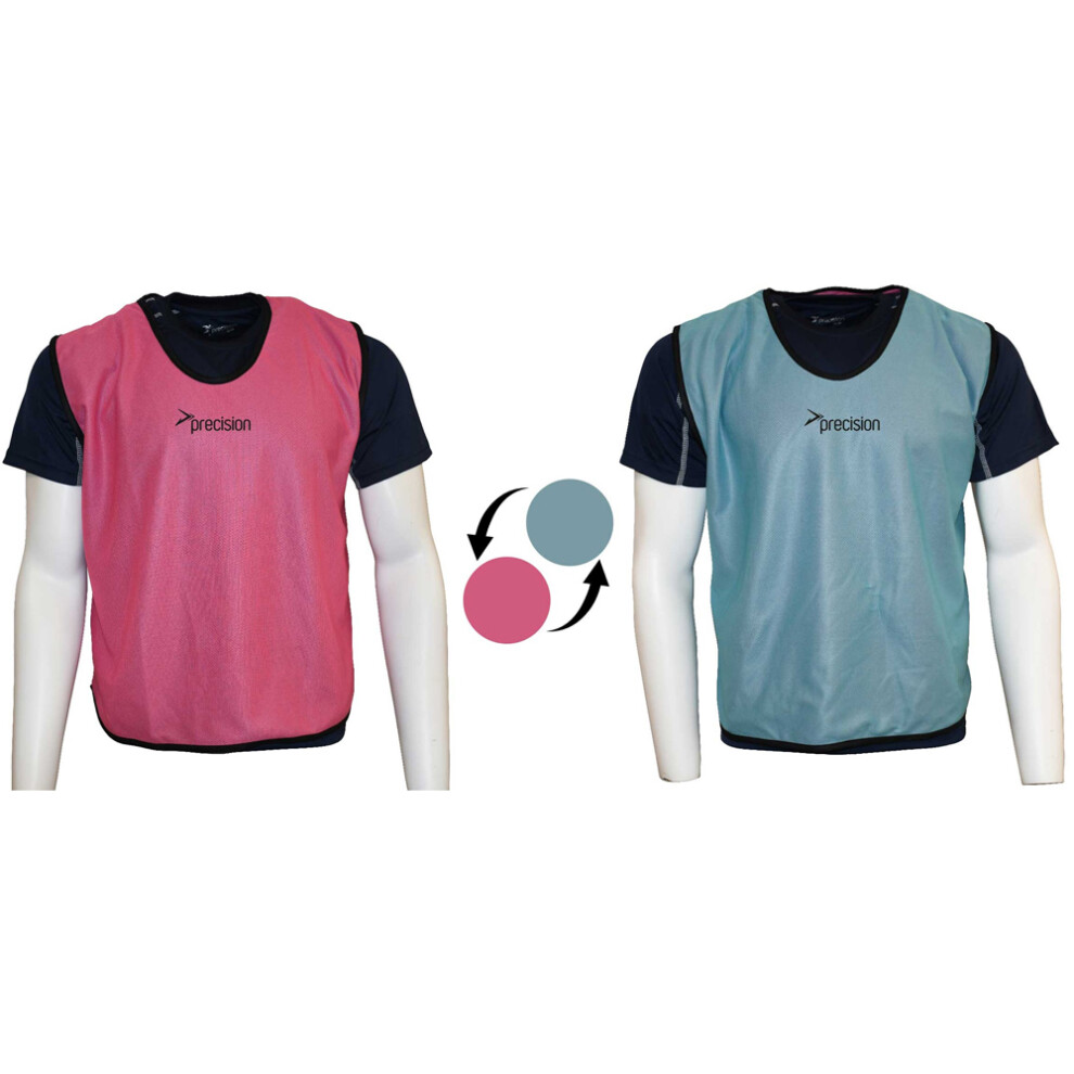 4-9 Years Kids Reversible Sports Training Bib - PINK & SKY BLUE 2 Colour Vest