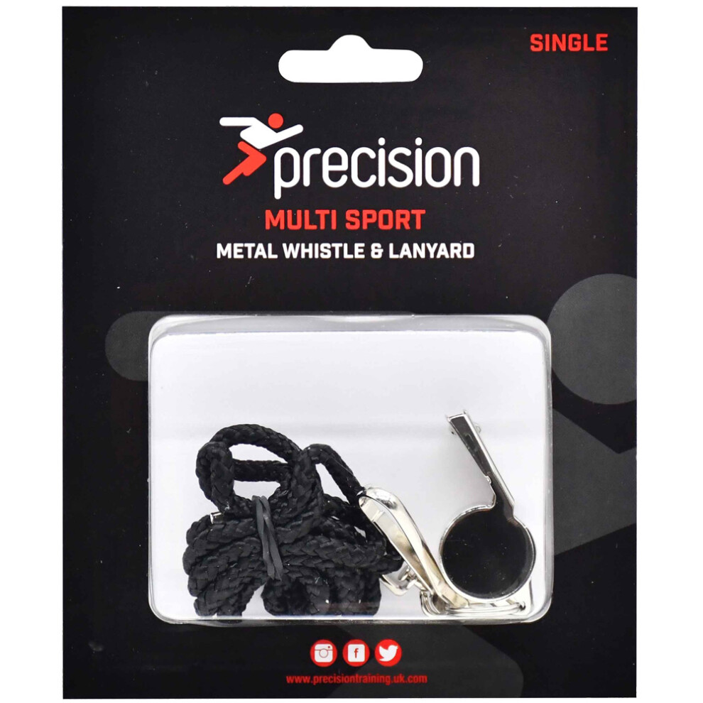 Multi-Sport Handheld Metal Whistle & Lanyard - Football Rugby Referee School