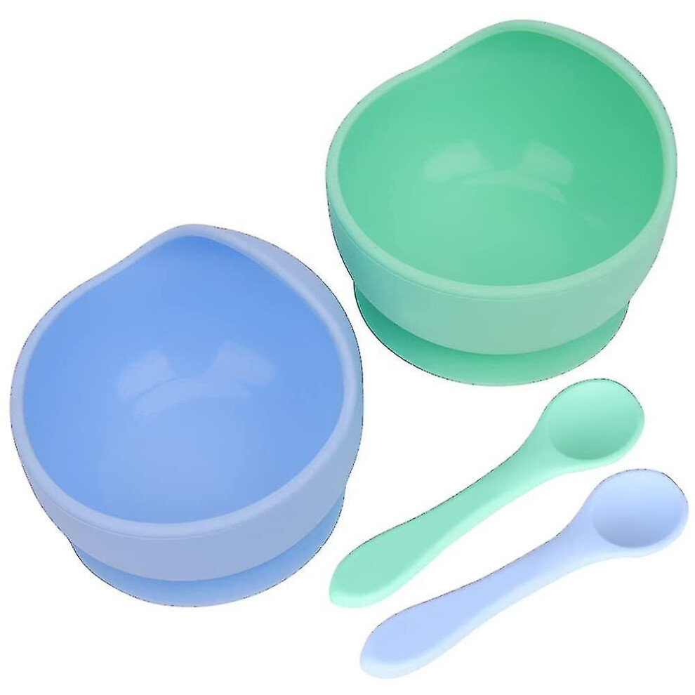 Baby Food Bowl Set Of Baby Silicone Suction Cups And Spoons For Baby, Baby Anti-dumping Porridge With Suction Cup Suction Cup So That Babies