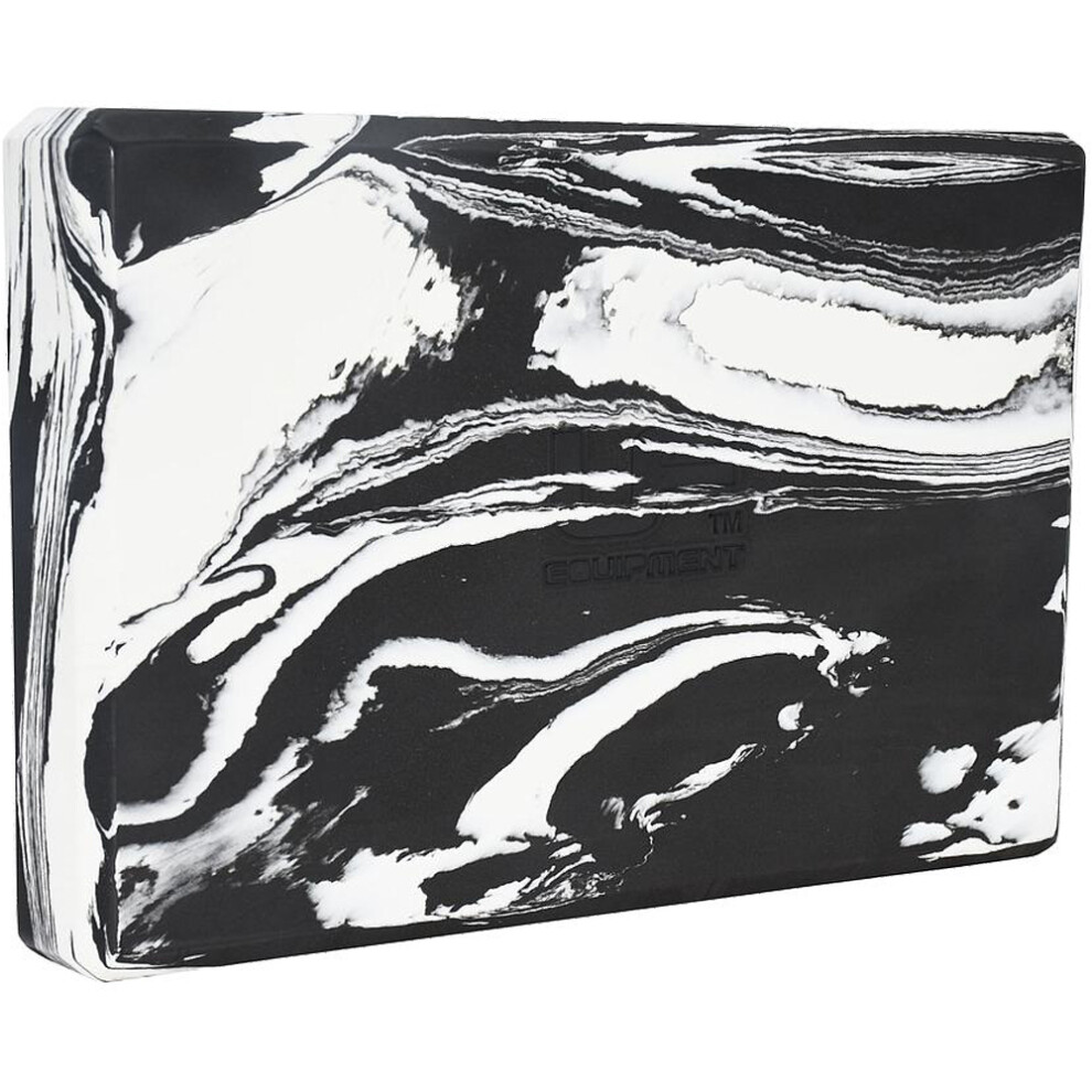 Black & White Marbled Yoga Block - Sturdy Foam & Lightweight Flexibility Trainer