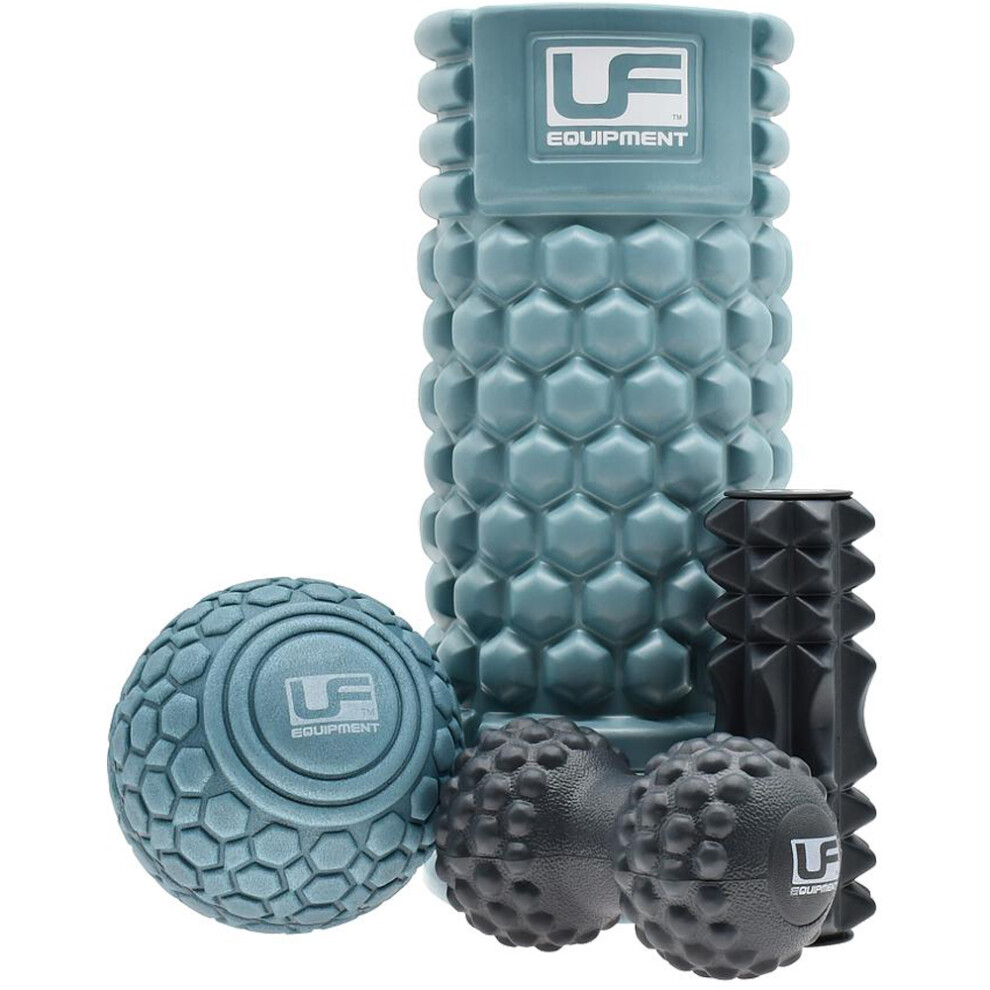 4 PACK Sports Massage Set - Foam Roller Mini Roller Peanut & Ball DOMS Recovery