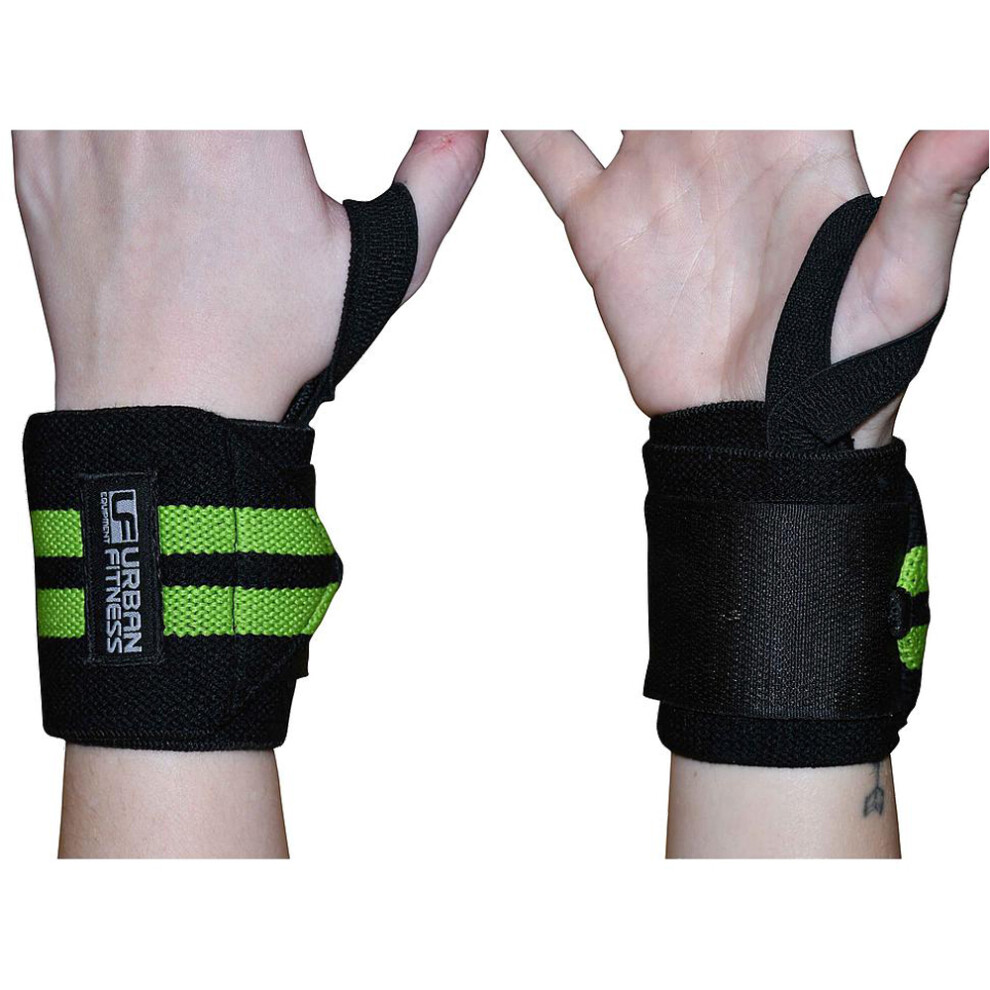 Wrap Around Gym Wrist Straps - Wrist Support & Thumb Loop - Bench Press Shoulder