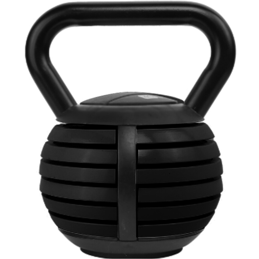 7 Step Weight Adjustable Kettlebell - BLACK / GREEN - Lock & Lift 4.5KG to 18KG