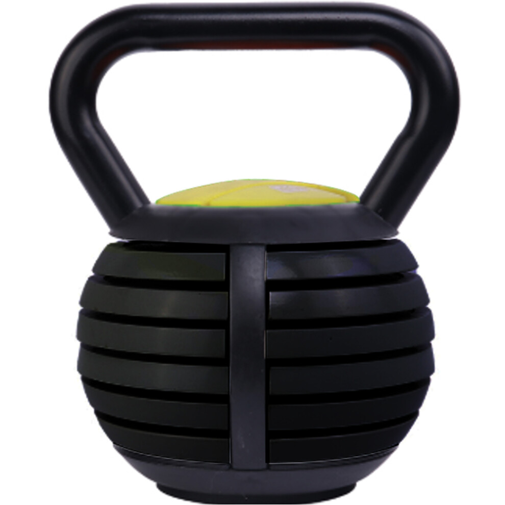 7 Step Weight Adjustable Kettlebell - BLACK - Lock & Lift 4.5KG to 18KG Workout