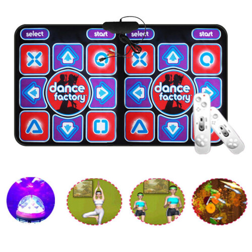 Double Dancing Mat Double User Wired Dance Mat Game Non-slip With 2 Remote 1