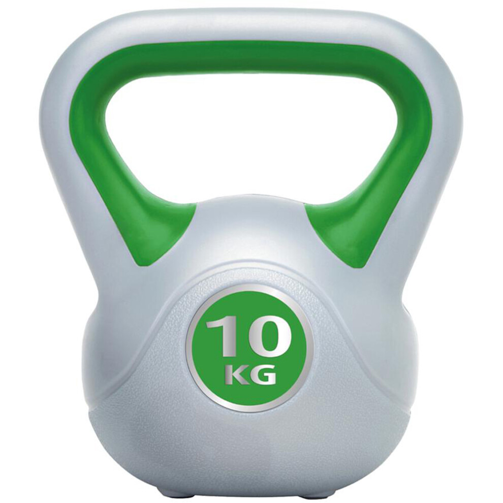 10KG Vinyl Gripped Kettlebell - Podwer Coated Cast Iron - Kettle Bell Swing